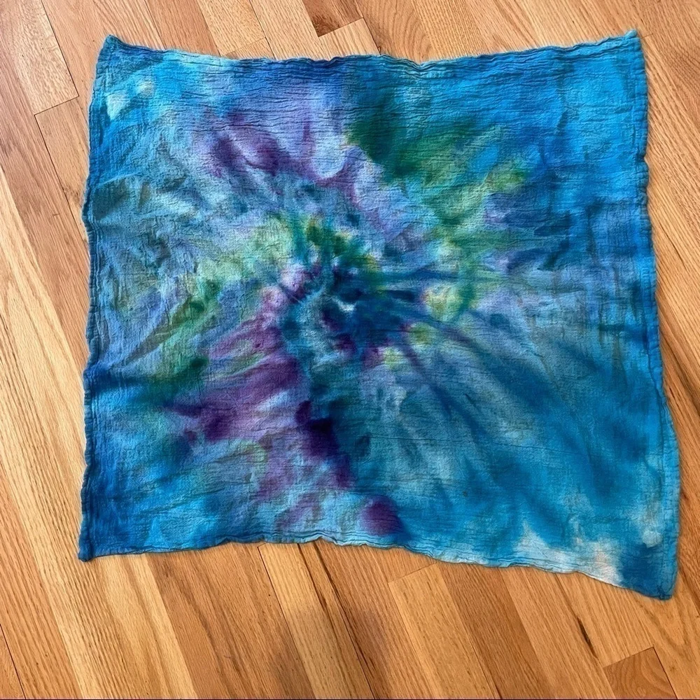 Tie dye kitchen towel flour sack towel purple blue spiral - 4 available